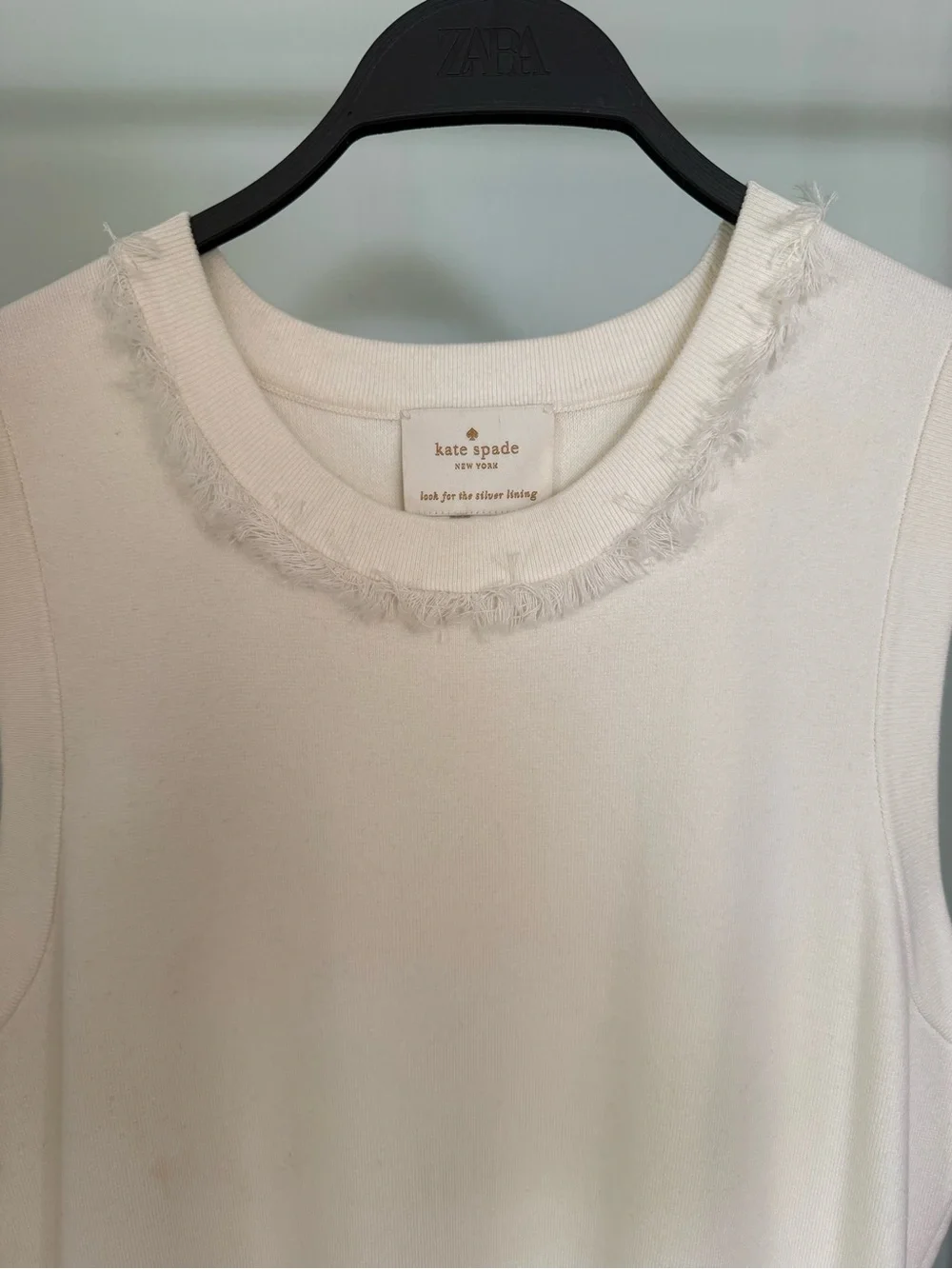 Kate Spade New York Cream Cotton Fringe Trim Dress - Size XL